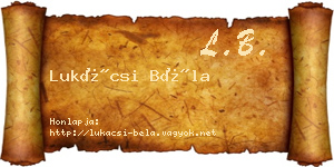 Lukácsi Béla névjegykártya