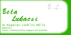 bela lukacsi business card